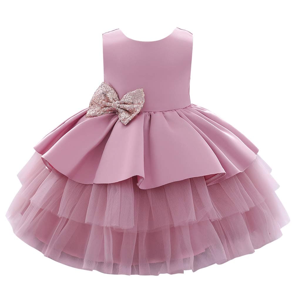 Baby Girls First Birthday Outfit Princess Satin Dress