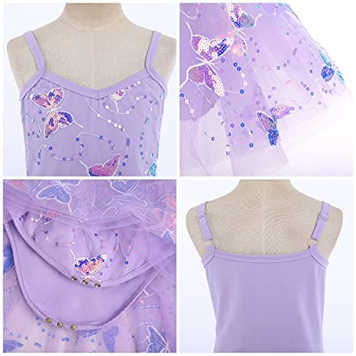 Girls' Sparkly Butterfly Ballet Leotard with Tutu Skirt