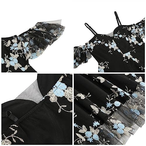 IWEMEK Women's Keyhole Floral Embroidery Cocktail Dress