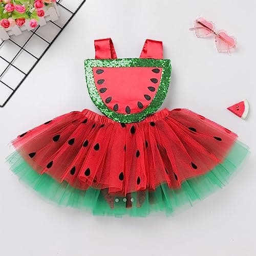 ODASDO Baby Girl Watermelon Dress Birthday Outfit