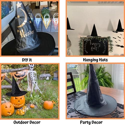 Witch Hat for Women, Kids, and Adults - Costume Accessory & Halloween Decoration