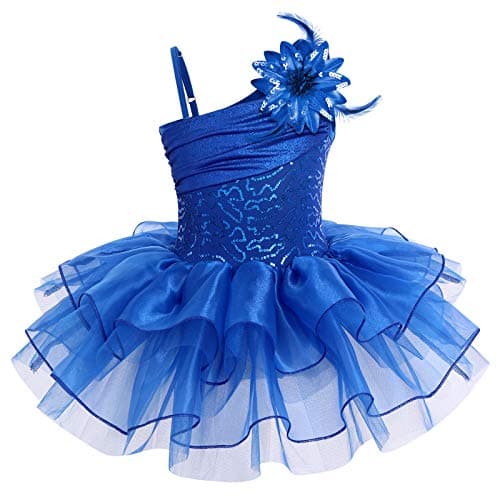 Girls' Ballet Leotard with Tutu Dress and Flower Brooch - Ages 3-10
