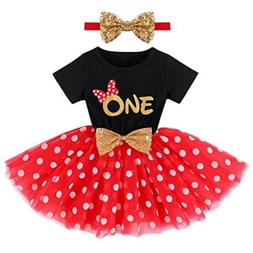 ODASDO Baby Girl 1st/2nd/3rd Birthday Princess Tulle Dress with Headband