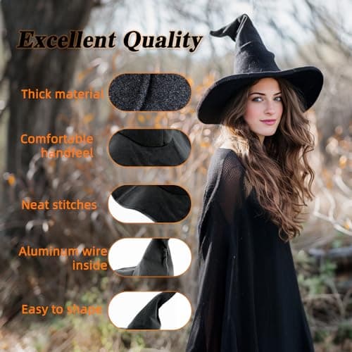 Large Wizard Hat for Adults and Teens: Novelty Cosplay Accessory for Halloween Parties