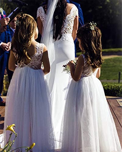 2Bunnies Girl's Rose Lace Back A-Line Tutu Party Dress