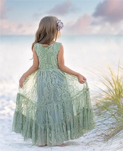 Lace Boho Toddler Girl Dresses for Wedding, Garden Party, Holiday, Communion