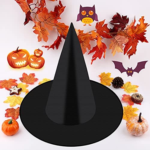 KINBOM 5pcs Plain Black Small Size Halloween Witch Hats