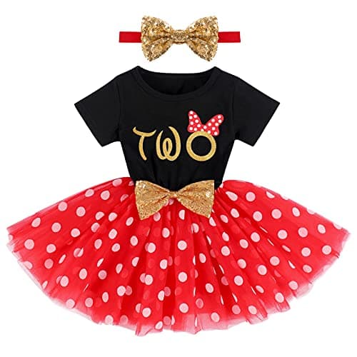 ODASDO Baby Girl 1st/2nd/3rd Birthday Princess Tulle Dress with Headband