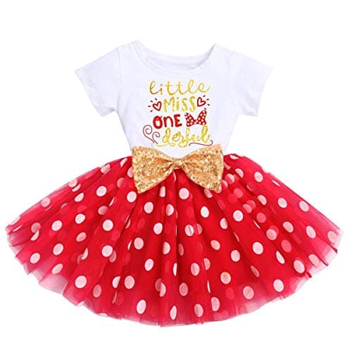 IBTOM CASTLE Polka Dots Sequin Tutu Dress for Baby Girls BirthdayCake Smash Photo Shoot