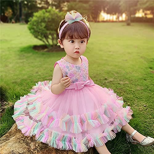 3M-6T Girls Elegant Ruffle Flower Dress for Pageant Party Wedding