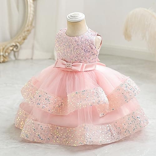 Miipat Baby Girl Sequins Princess Wedding Dress 12M-4Y