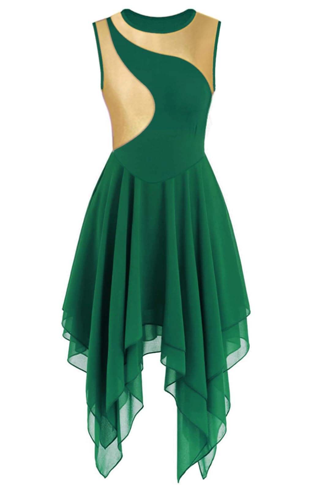 YrsZX Women's Praise Dance Dress & Flowy Skirt for Worship Costumes
