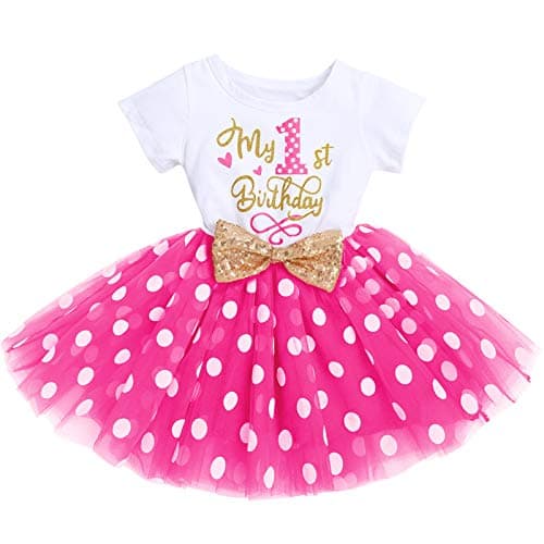 IBTOM CASTLE Polka Dots Sequin Tutu Dress for Baby Girls BirthdayCake Smash Photo Shoot