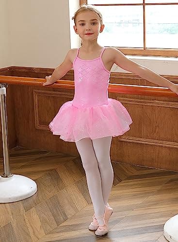 XiaoMoSha Girls' Sparkle Mermaid Tutu Dance Leotard Party Outfit