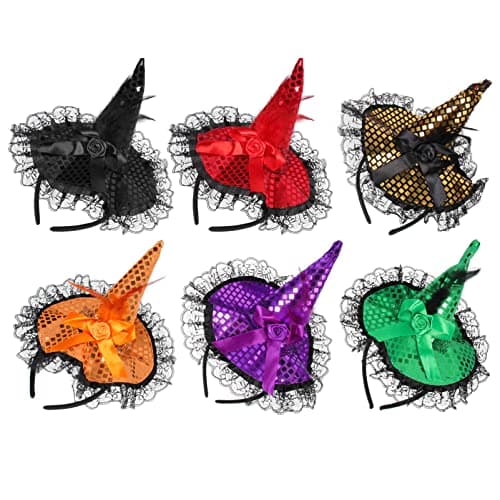 Halloween Witch Hat Headbands Set for Costume Parties
