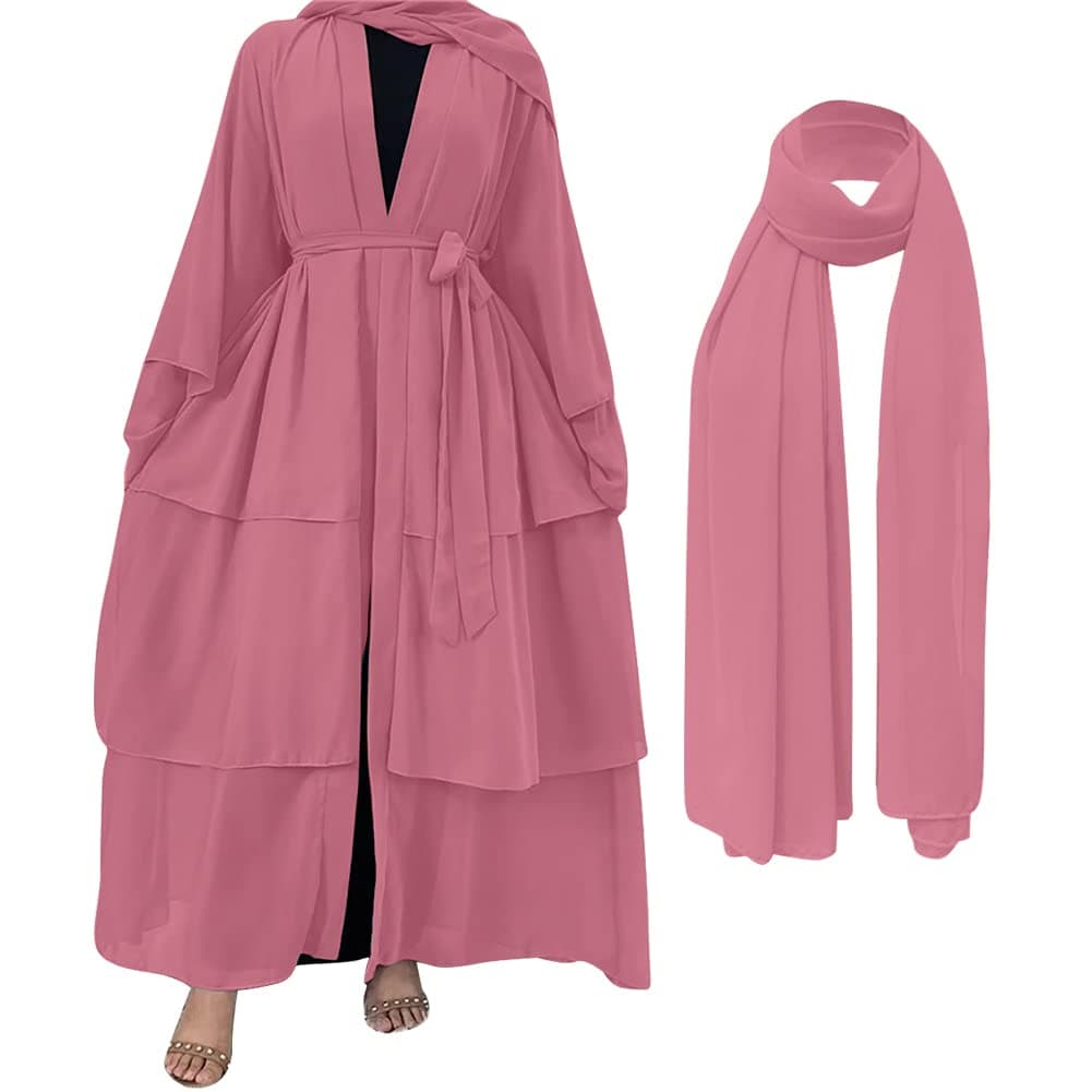 Women Muslim Abaya Maxi Dress with Hijab