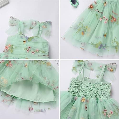 ODOLDI Toddler Girl Tutu Birthday Dress Sleeveless Spaghetti Straps