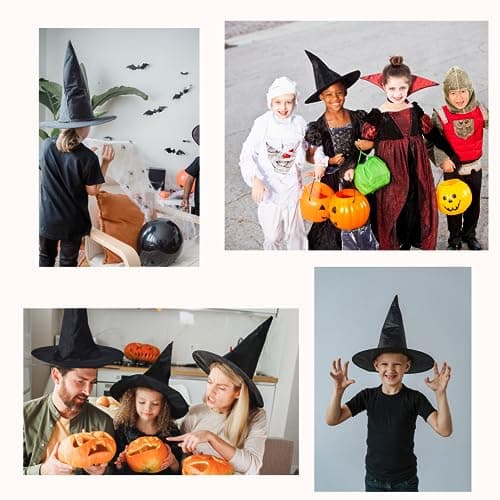 Witch Hat for Women, Kids, and Adults - Costume Accessory & Halloween Decoration