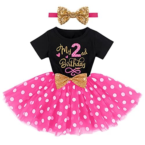 ODASDO Baby Girl 1st/2nd/3rd Birthday Princess Tulle Dress with Headband