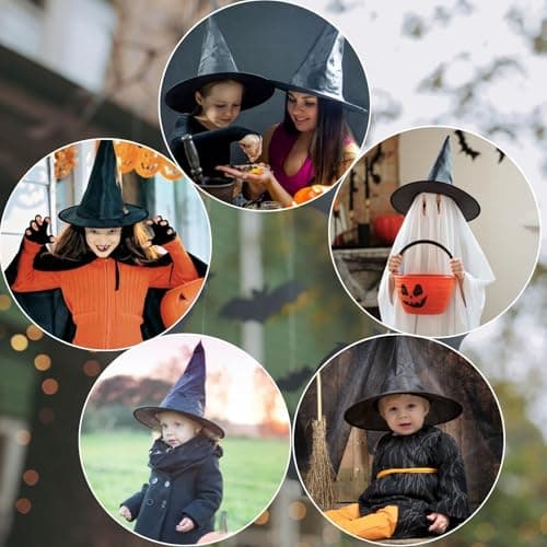 CROOT Black Witch Hat for Halloween Party & Cosplay