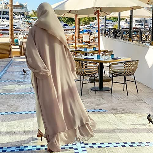 OBEEII Women Muslim Chiffon Maxi Dress