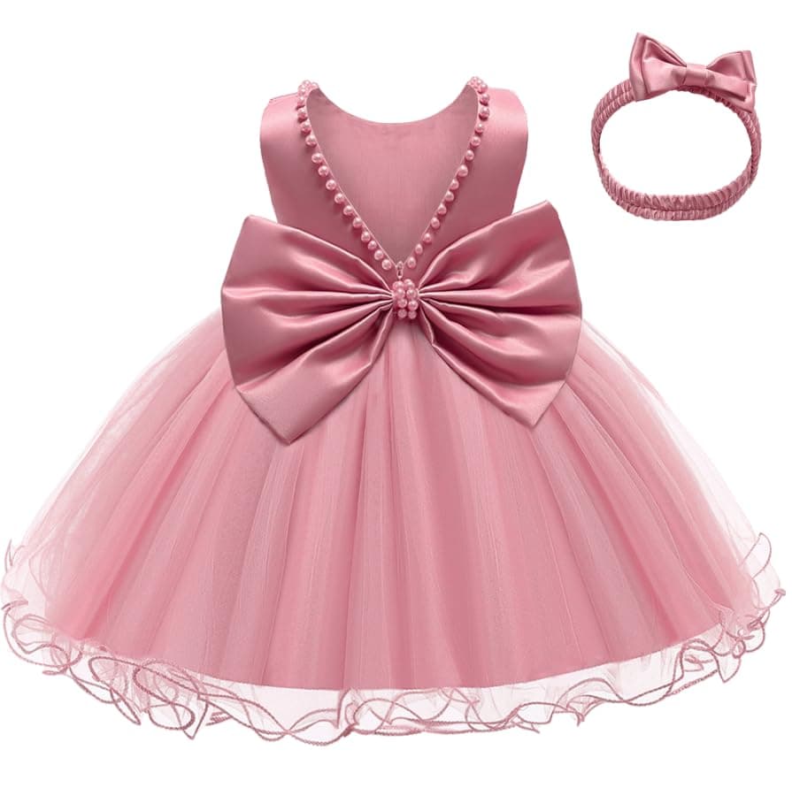Refined Title: LZH Baby Girls Backless Flower Wedding Dresses