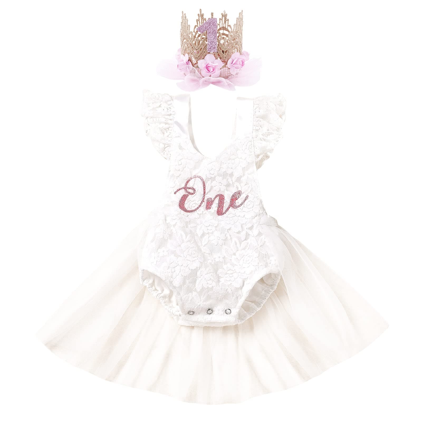 Baby Girl's First Birthday Cake Smash Outfit