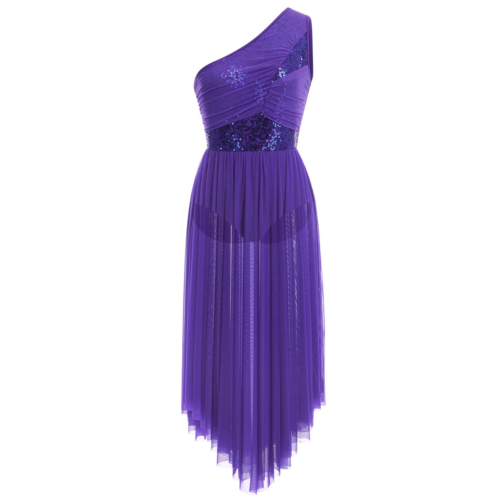 Lyrical Dance Costume for Women: Sequin Mesh Tulle Leotard