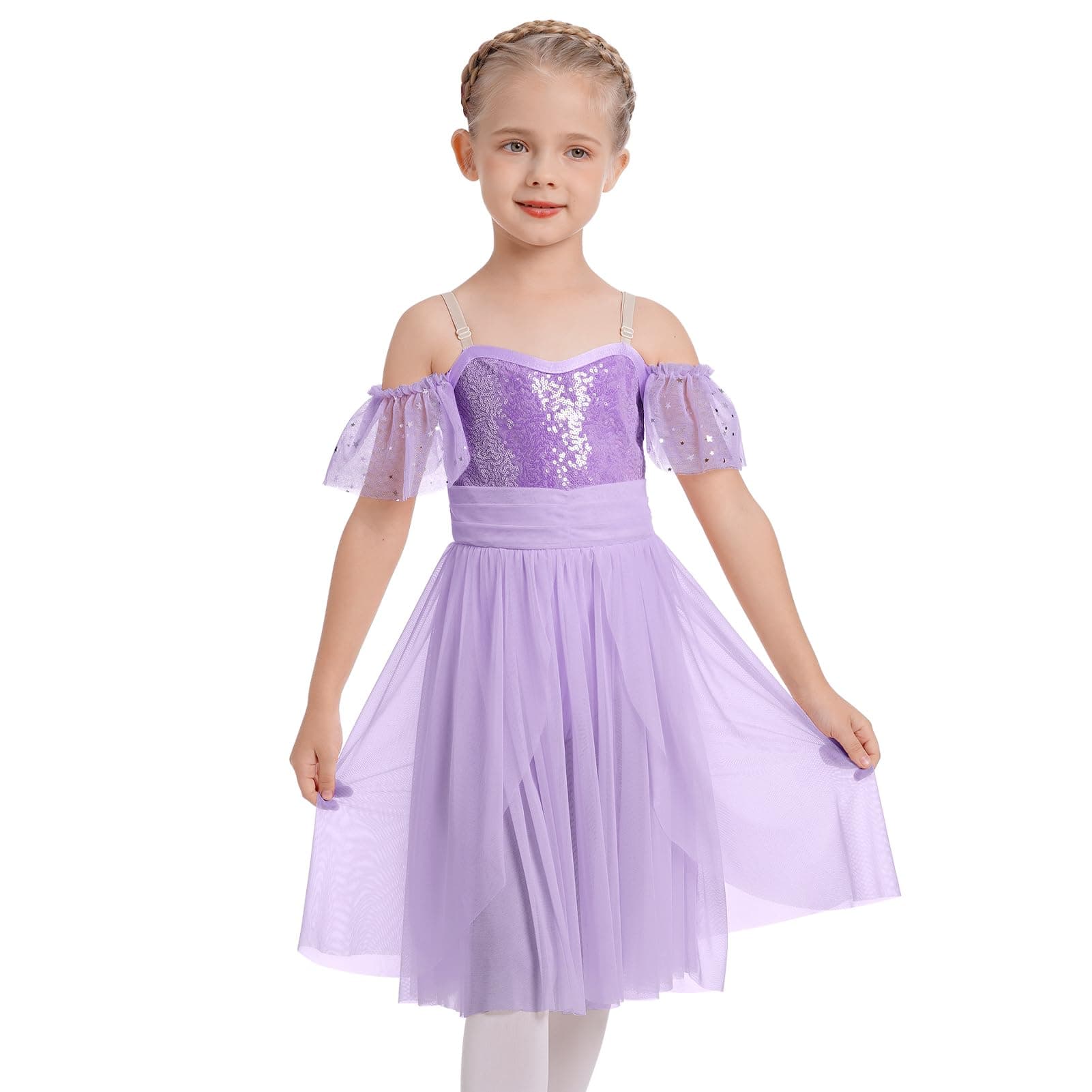 Ballet Leotard with Tulle Skirt and Sequins for Girls