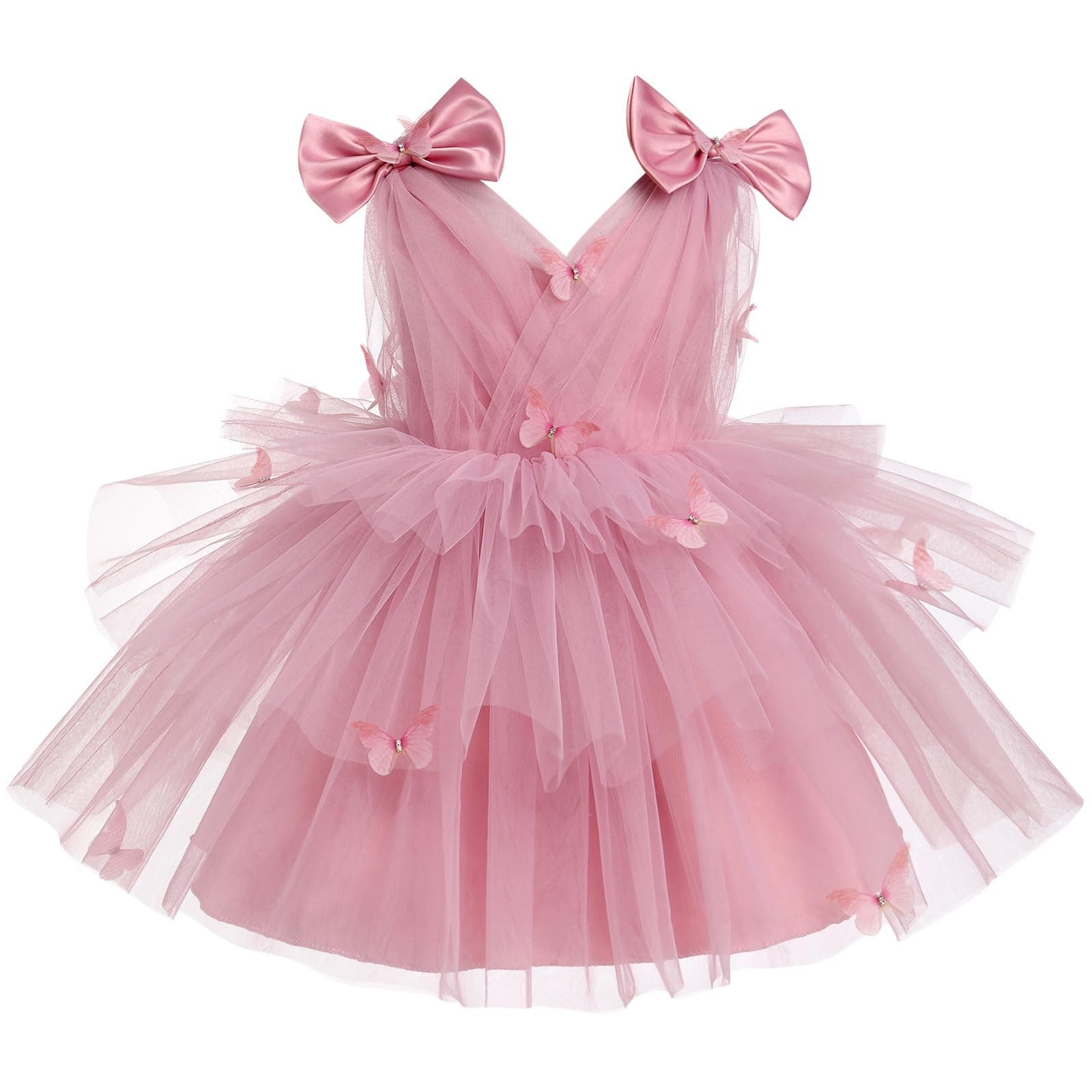 IMEKIS Toddler Girls Rainbow Butterfly Birthday Tutu Dress