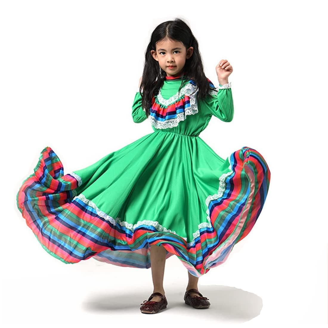 Shyhand Mexican National Style Princess Dress for Girls Halloween Party