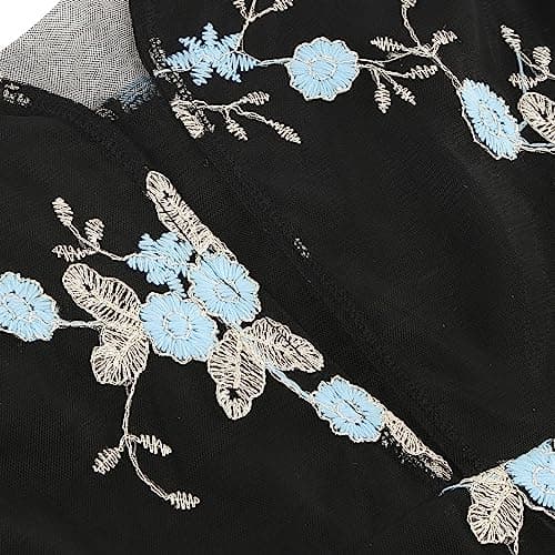 IWEMEK Women's Keyhole Floral Embroidery Cocktail Dress