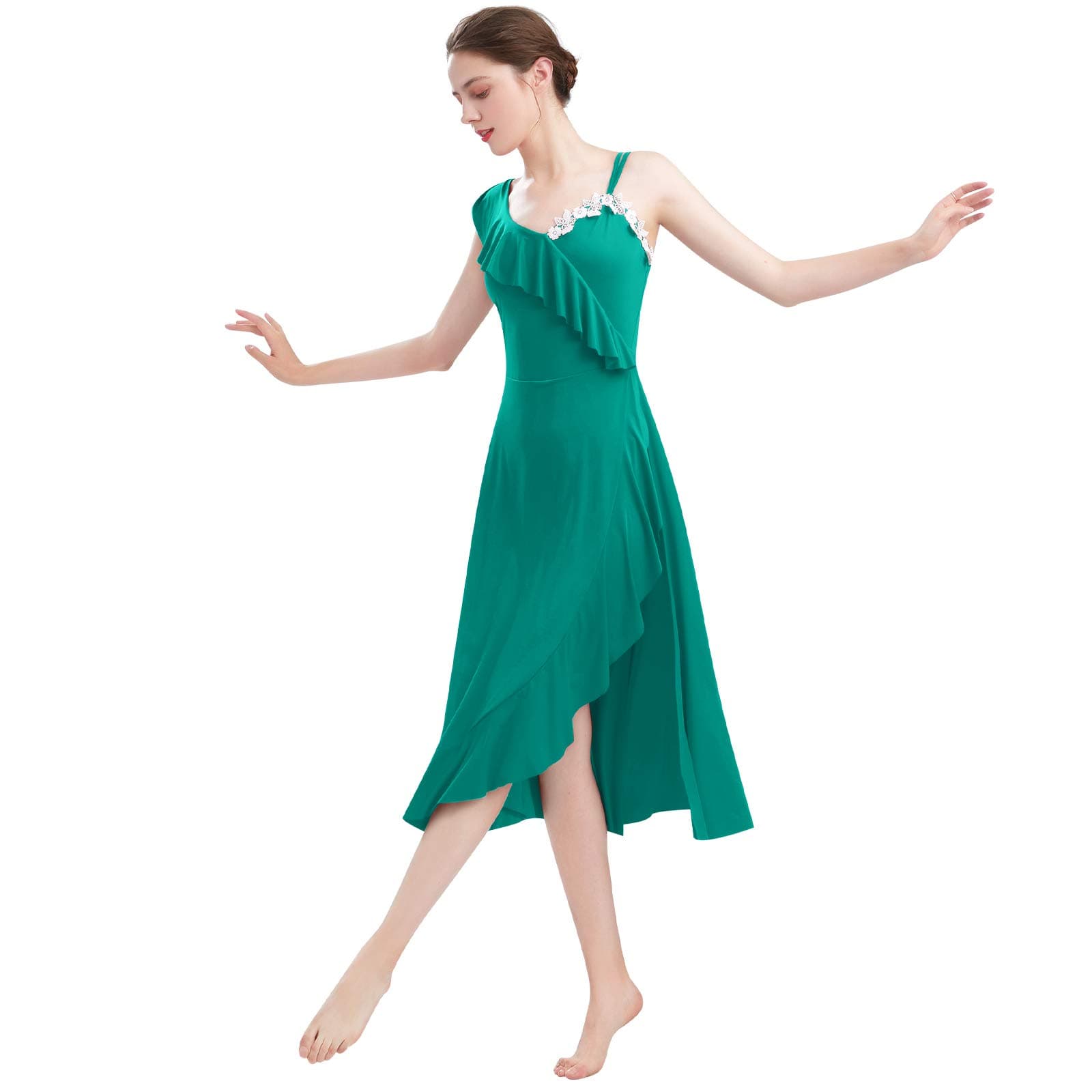 ODASDO Women's Modern Asymmetrical Midi Dance Dress