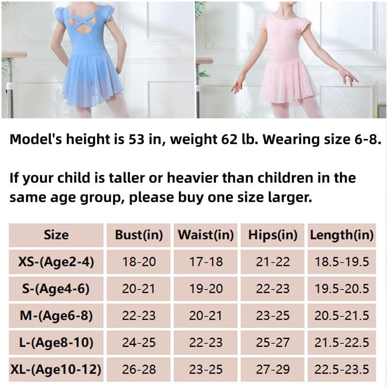Girls' Ballet Leotards with Skirt