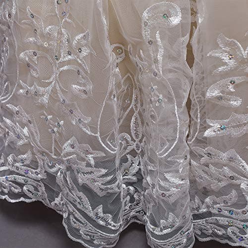 IDOPIP Kids' Flower Girl Lace Formal Long Tulle Dress for Weddings Bridesmaids