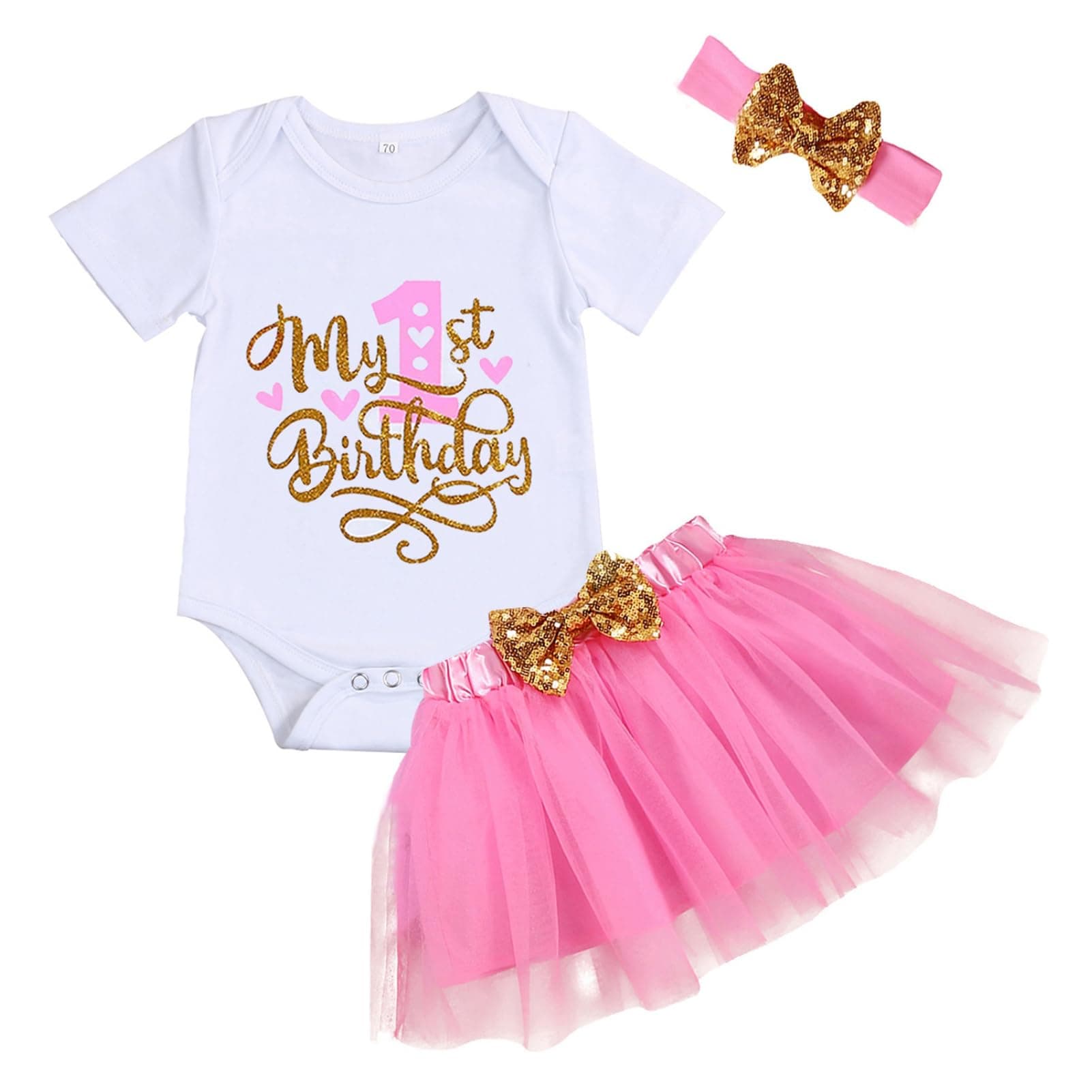 GRNSHTS Baby Girl First Birthday Tutu Smash Cake Outfit