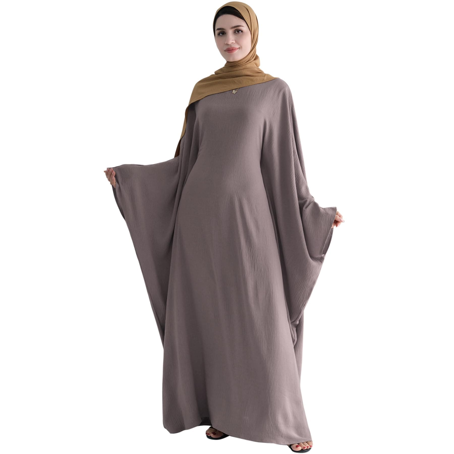 Muslim Abaya Dress for Women | Arabian Prayer Robe with Batwing Maxi Kaftan