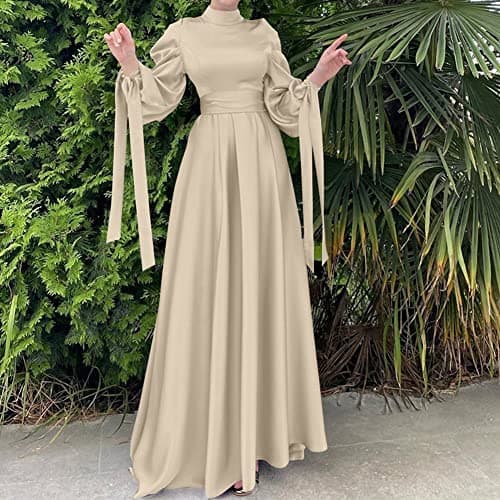 OBEEII Women's Loose Full Cover Satin Abaya Kaftan Abayas S-XXL
