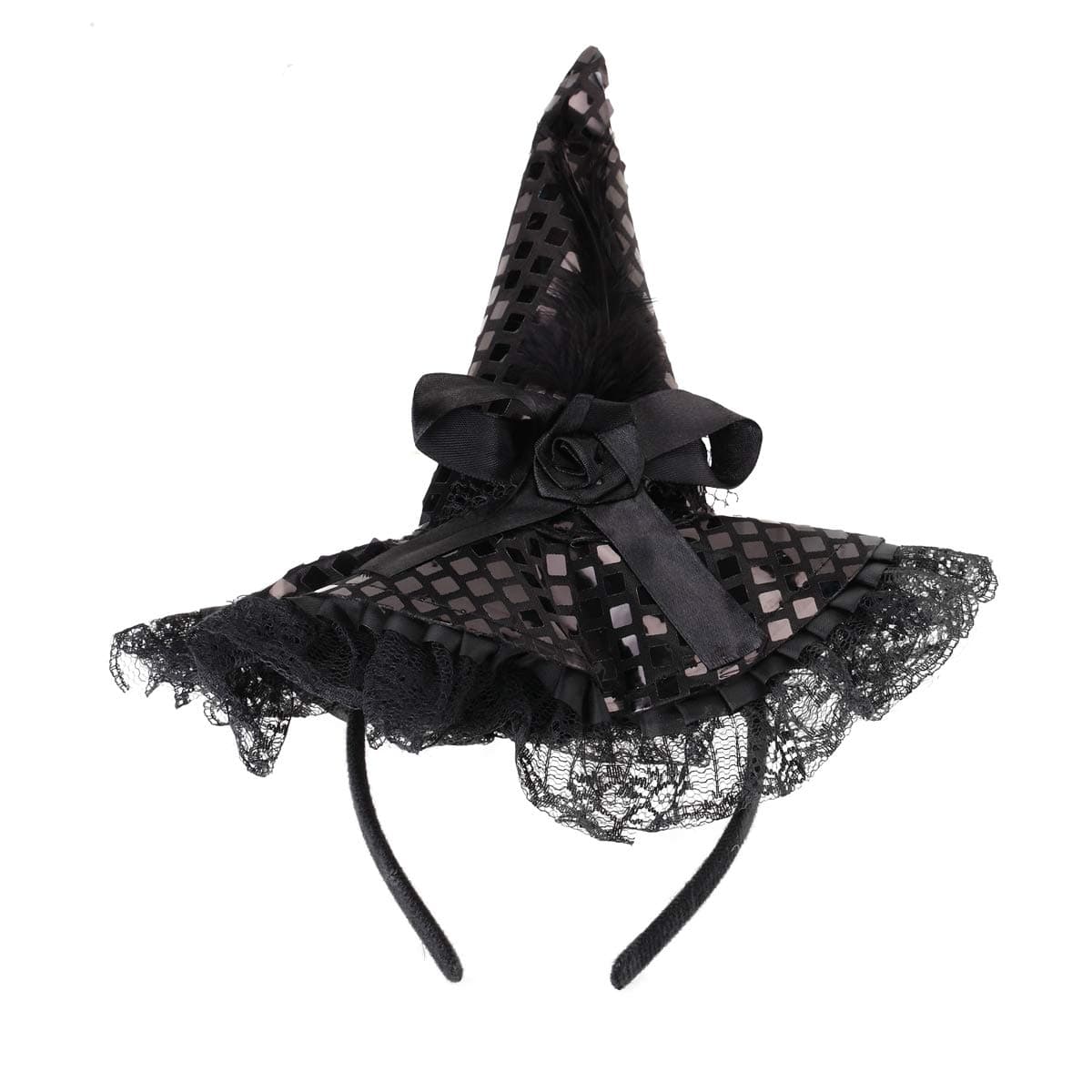 Halloween Witch Hat Headband for Dress Up Party (Black)