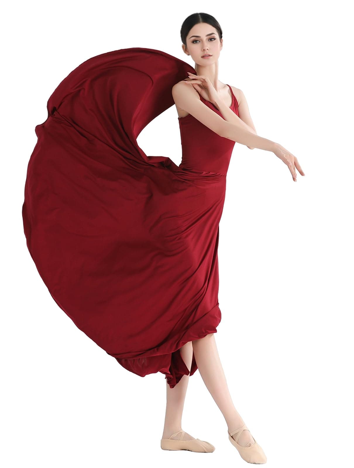 ZYACTU Women's Lyrical Dance Halter Split Skirt Dress
