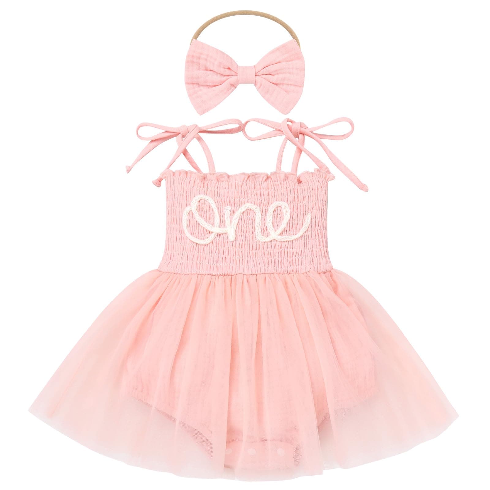 IMEKIS Boho Strawberry Romper Tulle Dress & Headband for Baby Girls Summer Photo Shoot