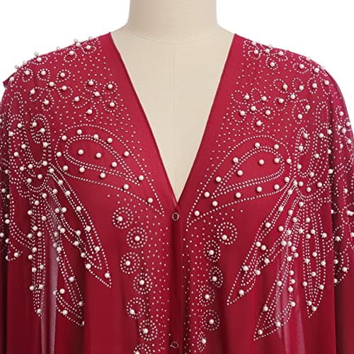 Turkish Embroidered Loose Batwing Sleeve Maxi Dress for Women