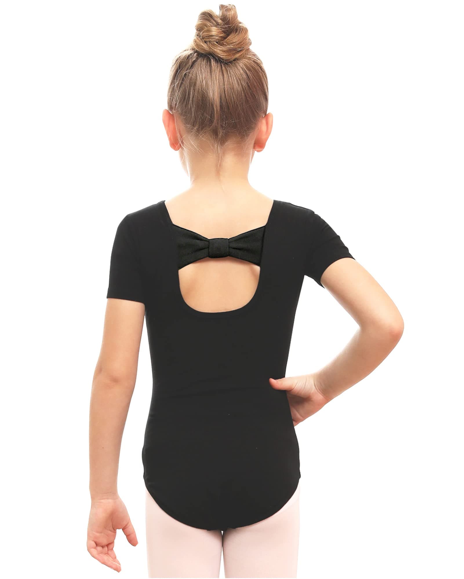 Black Ballet Dance Leotard with Bow Back for Girls (Toddler/Little/Big Kids)