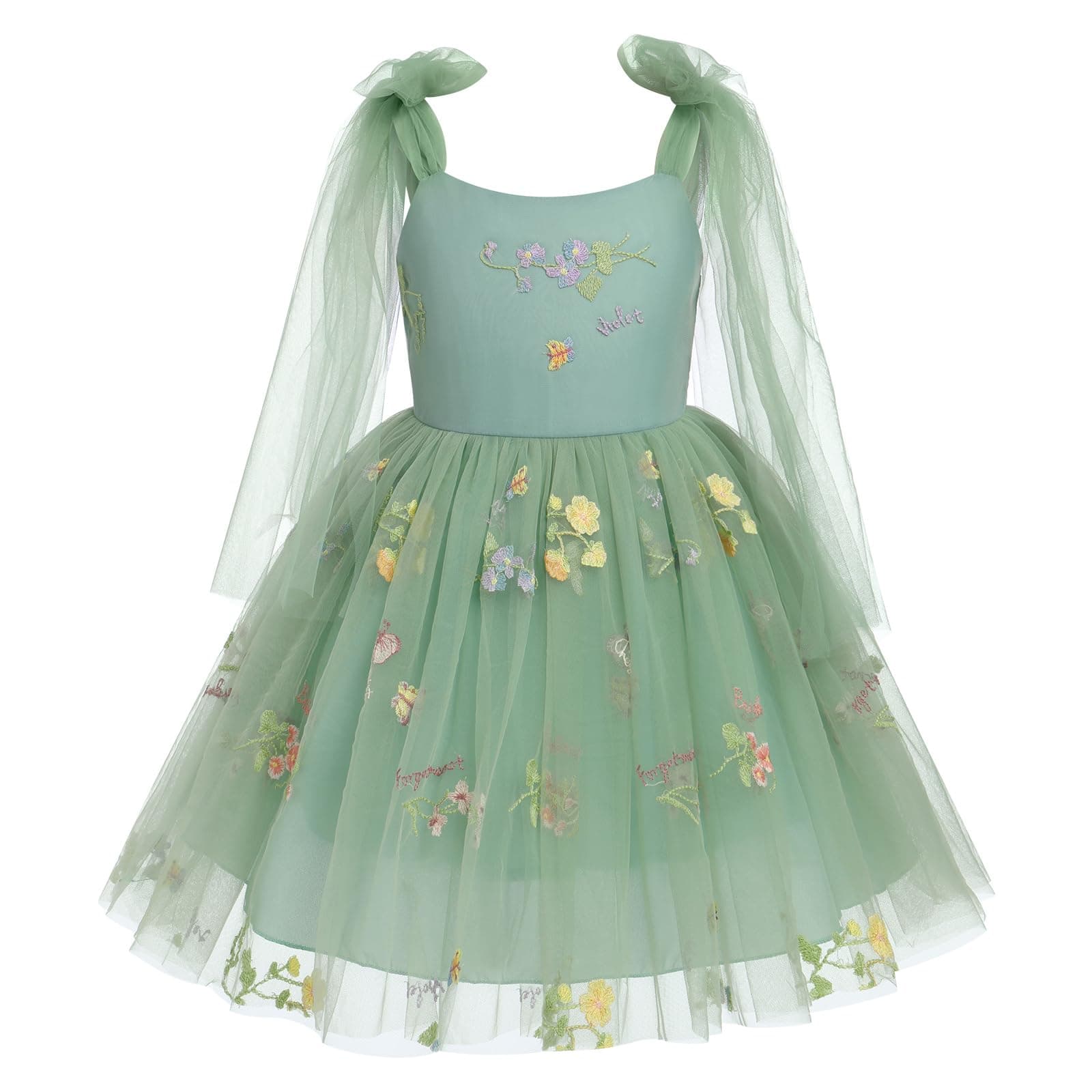 IBTOM CASTLE Backless Flower Girl Tulle Maxi Wedding Gown