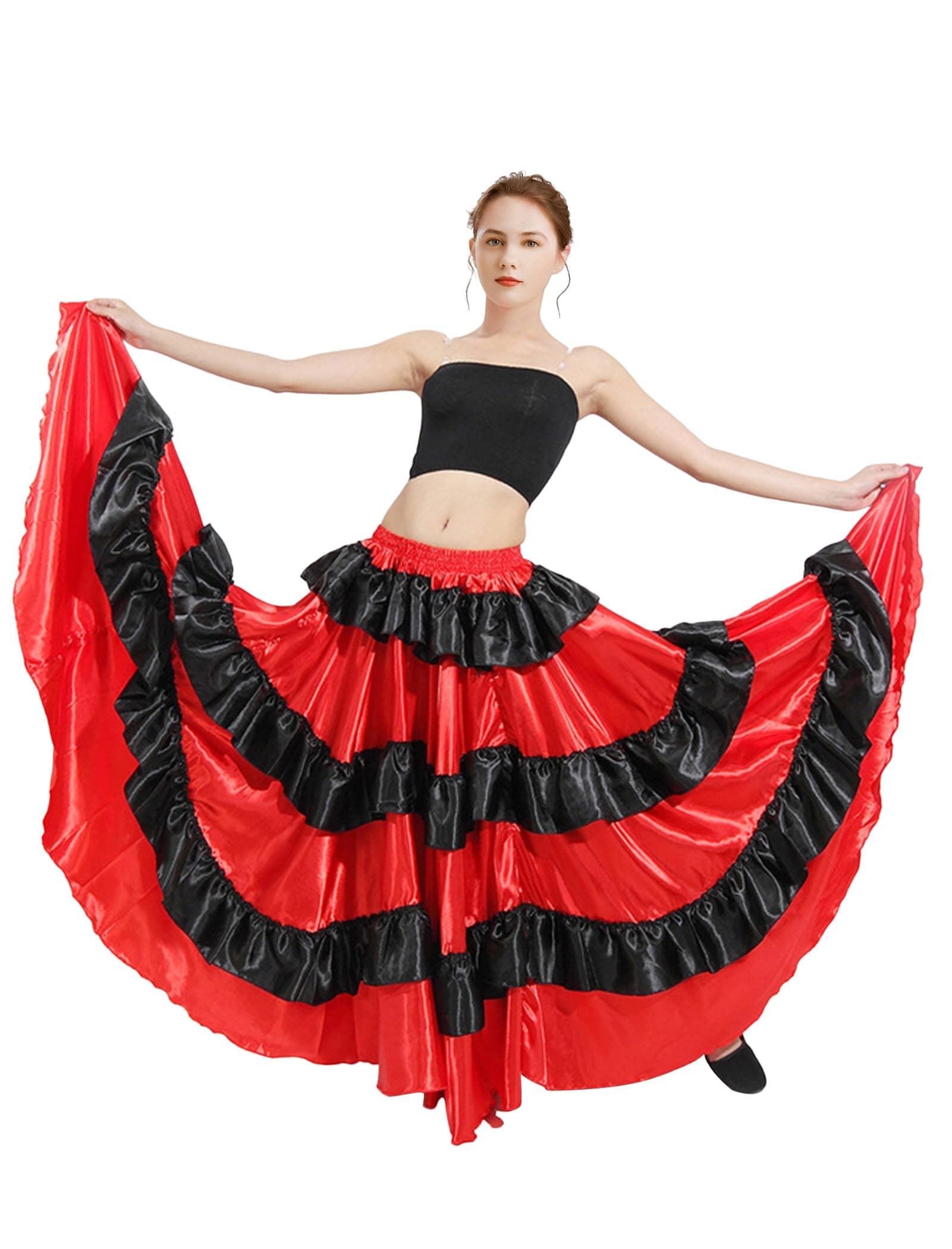 Spanish Folkloric Mexican Flamenco Bomba y Plena Twirling Skirt