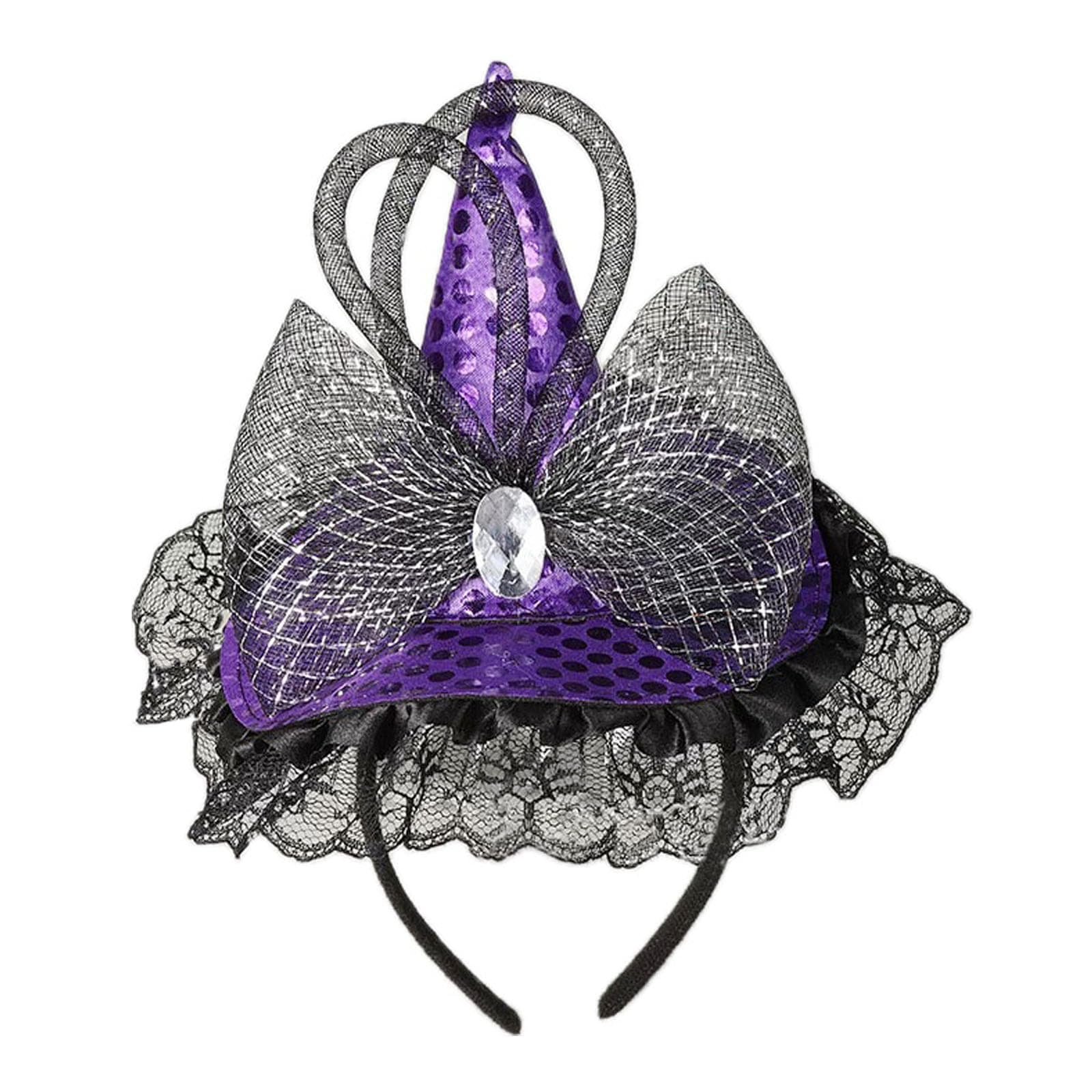 Soochat Women's Witch Hat Headband - Mini Wizard Hat for Dress-Up Parties