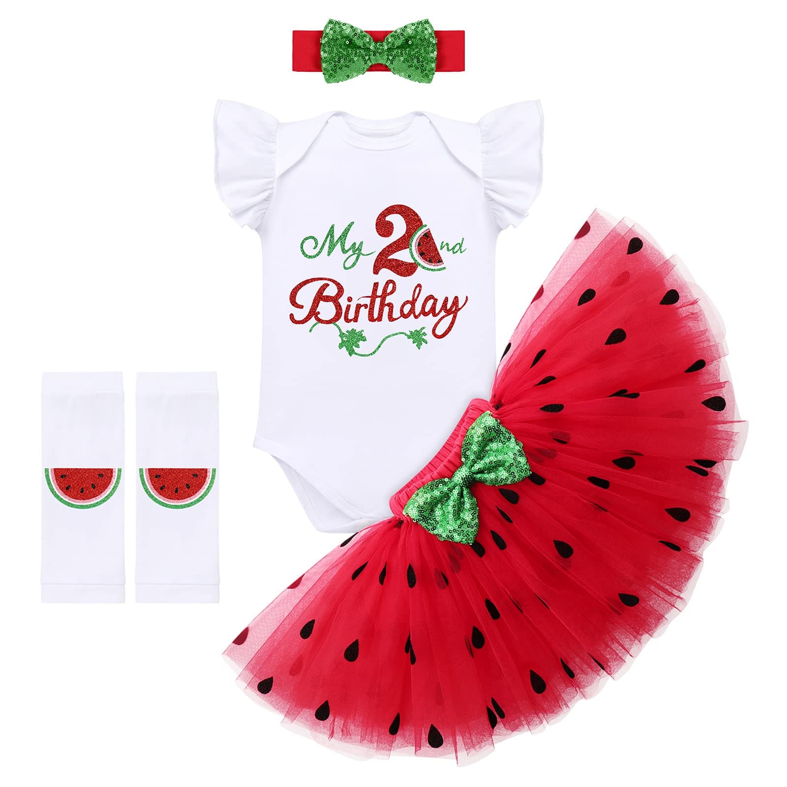 Baby Girl's Fruit Theme Birthday Party Cake Smash Outfit Set