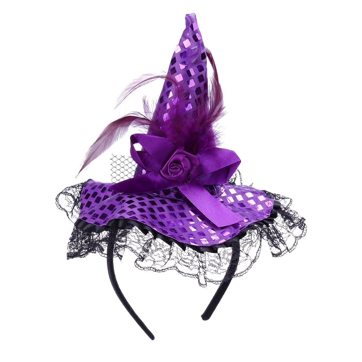 BinaryABC Halloween Witch Hat Headband Costumes Party Supplies (Purple)
