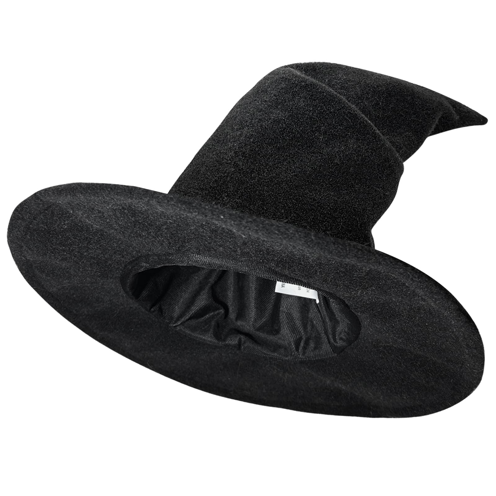 Witchelbas Classic Black Witch Hat for Adults, 1.5cm Thick, WICCAN Masquerade Style