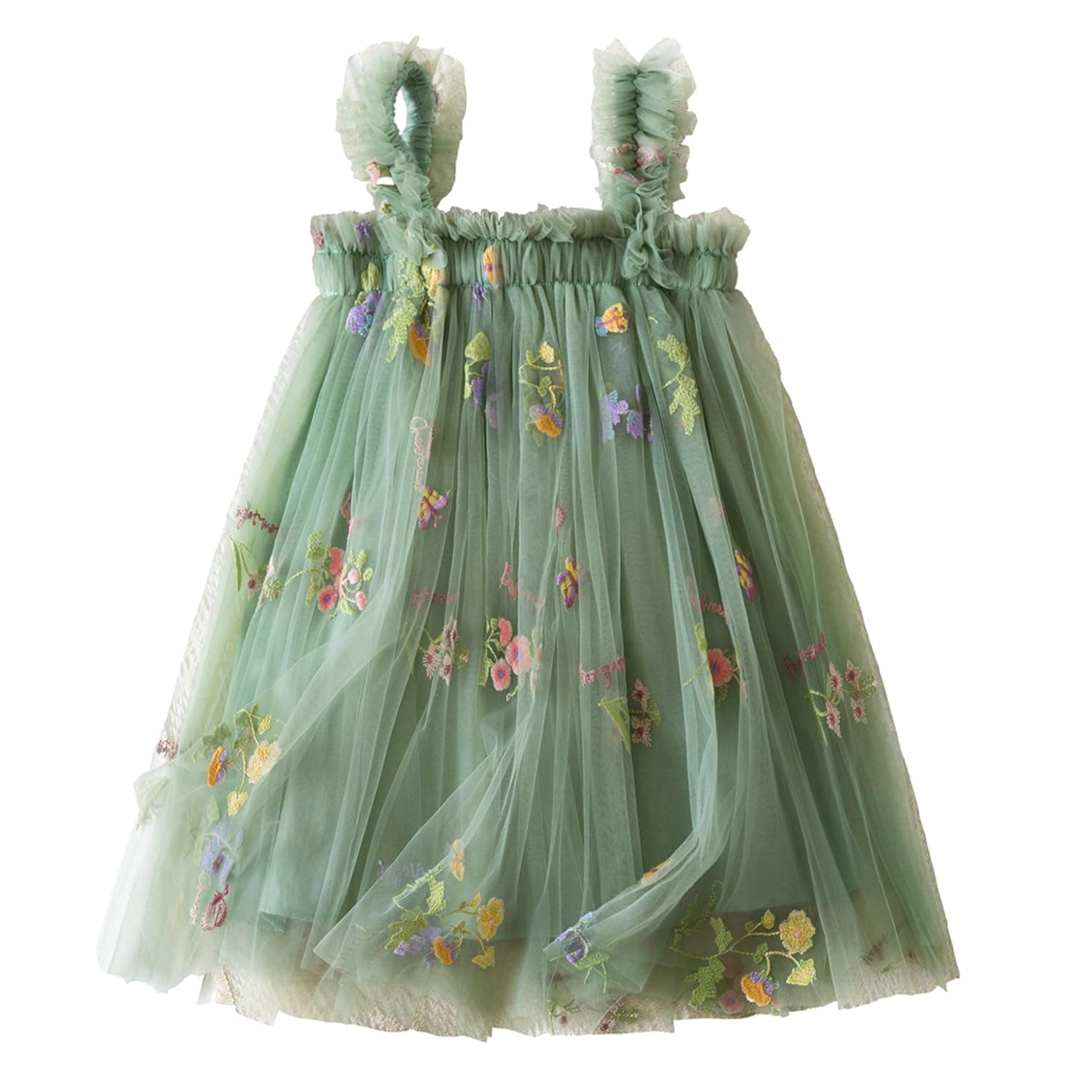 Nileafes Toddler Girl Summer Floral A-Line Sundress Sleeveless Beach Butterflies